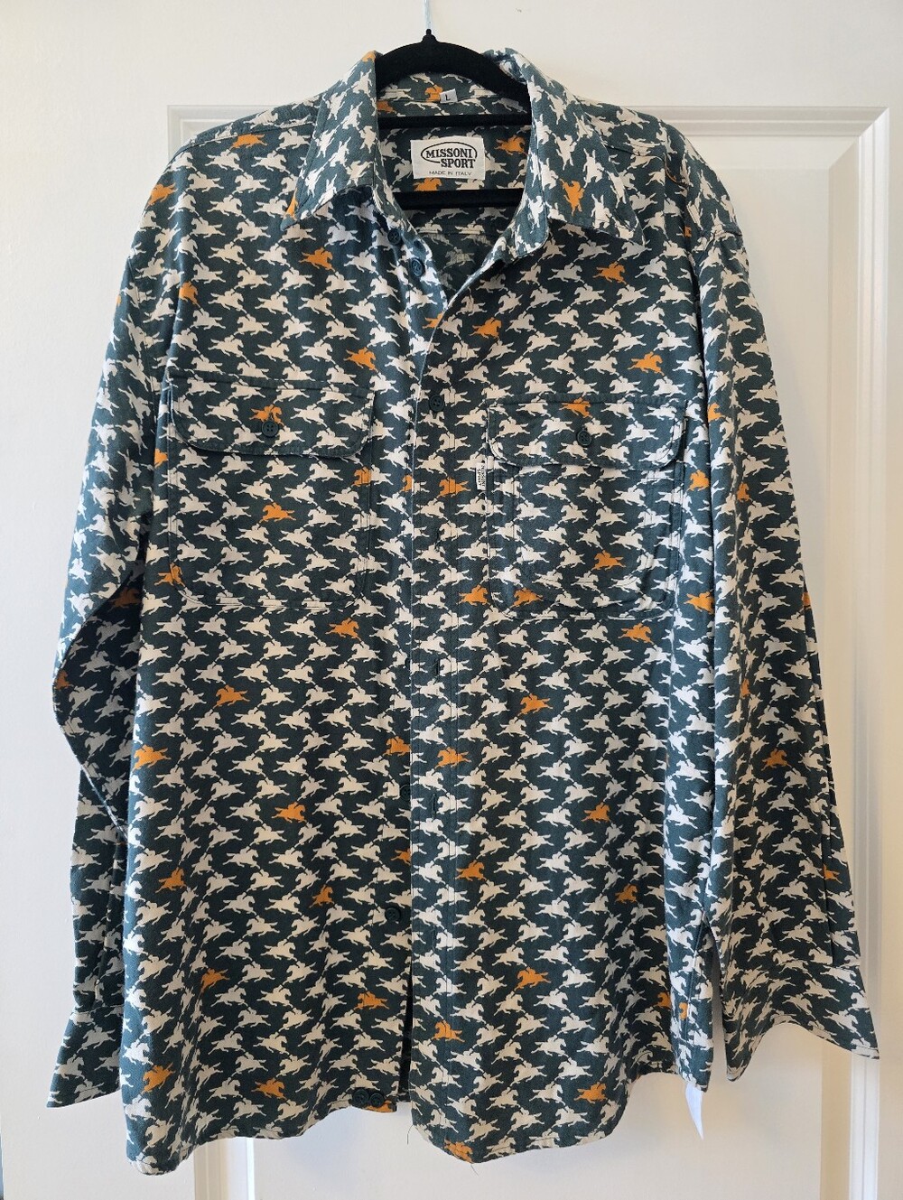 Vintage Missoni Sport Made in Italy Horse Print Overshirt Jacket L